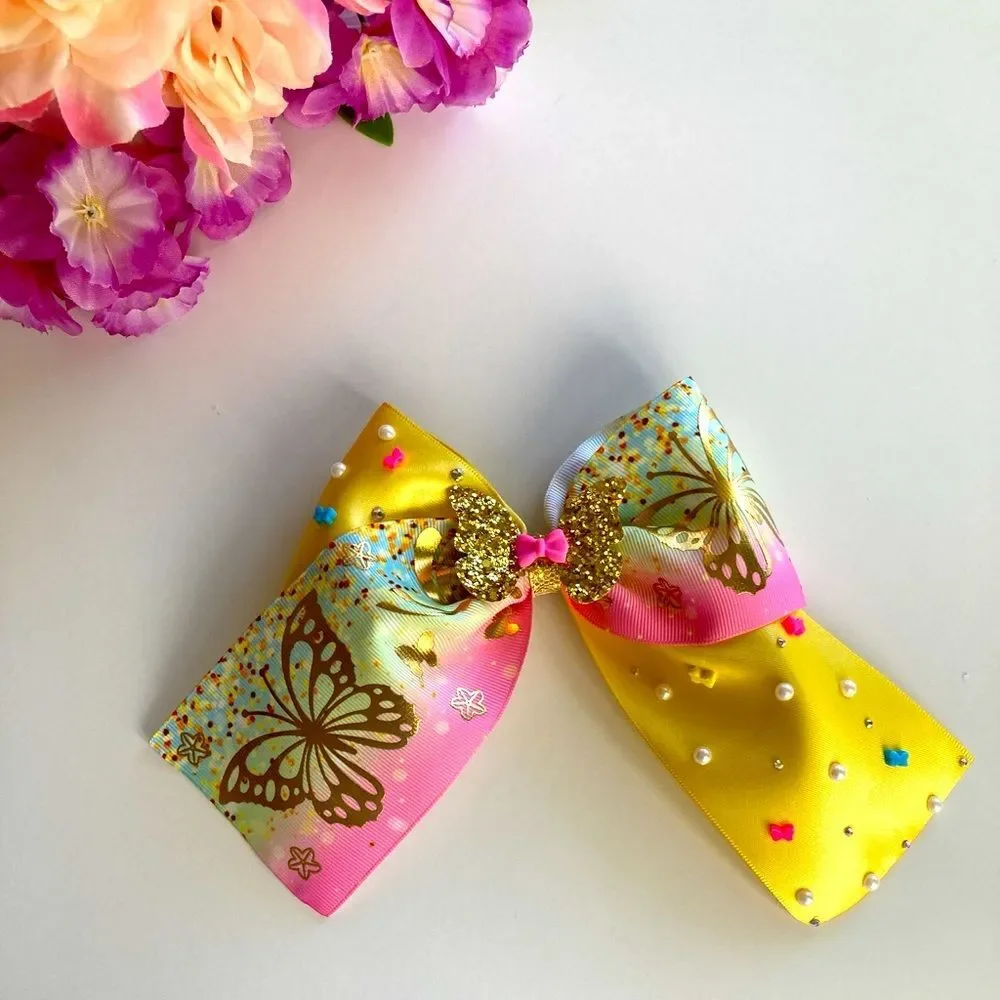 Butterfly Cheer Hair Bow For Girls and Toddler